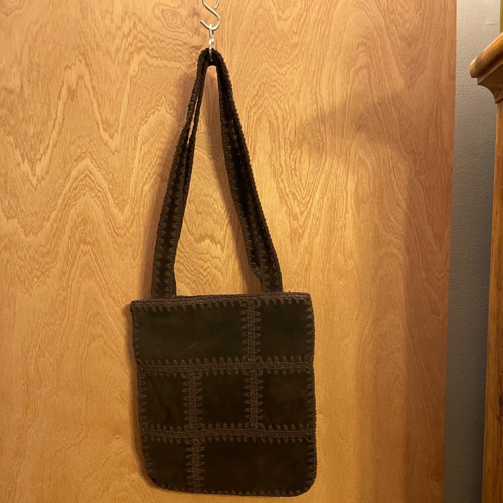 Brown suede Satchel bag